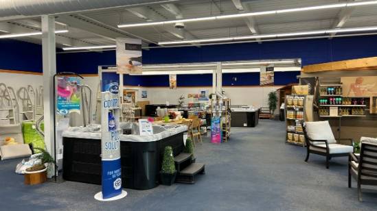 naborhood pools and hot tub spas showroom